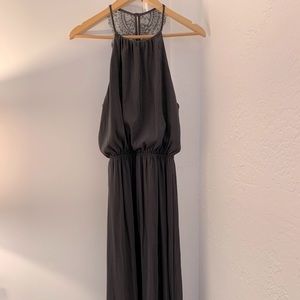 Light grey/blue long dress with lace backing